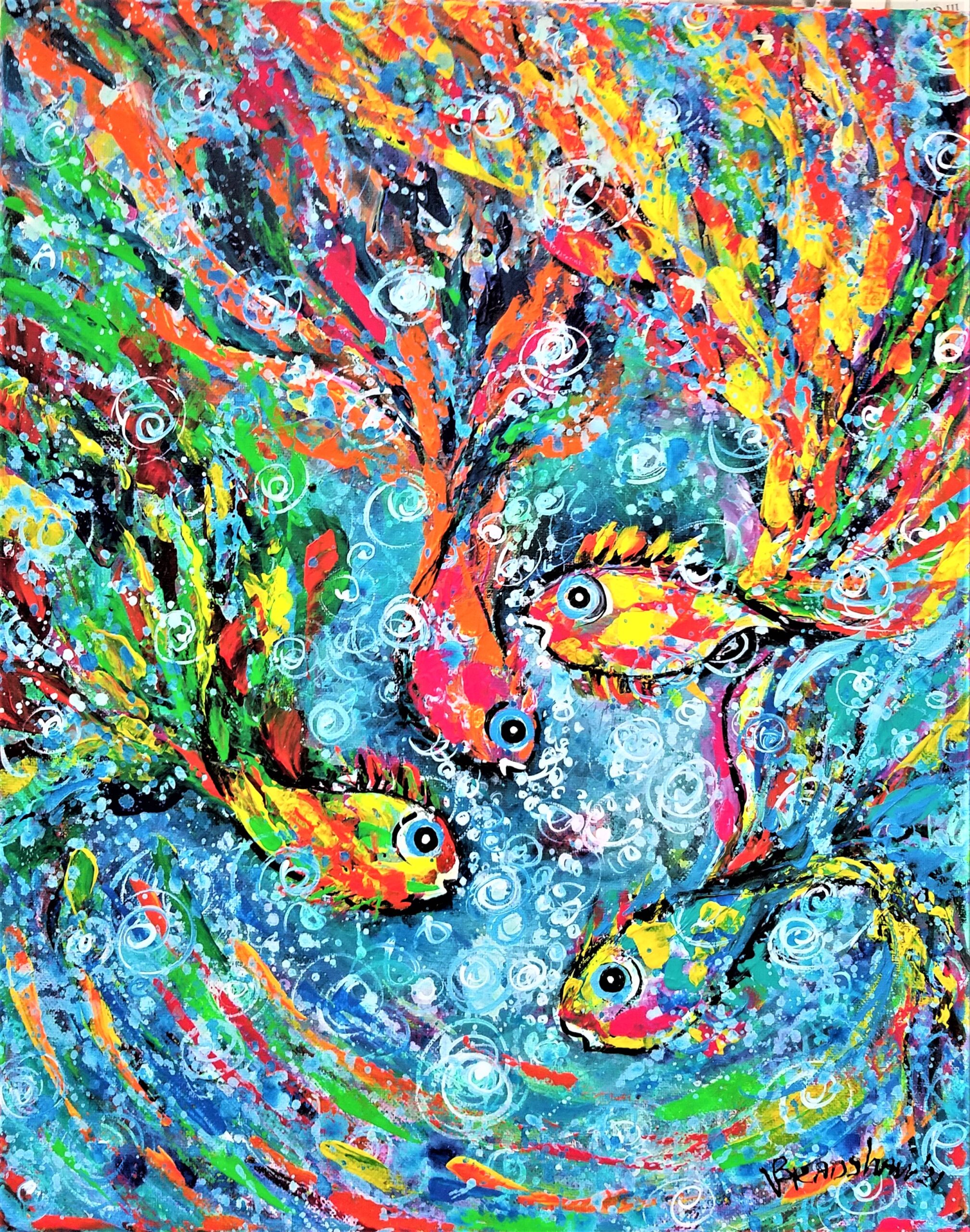 Deep Water Dance, acrylic on canvas - Valia Bradshaw