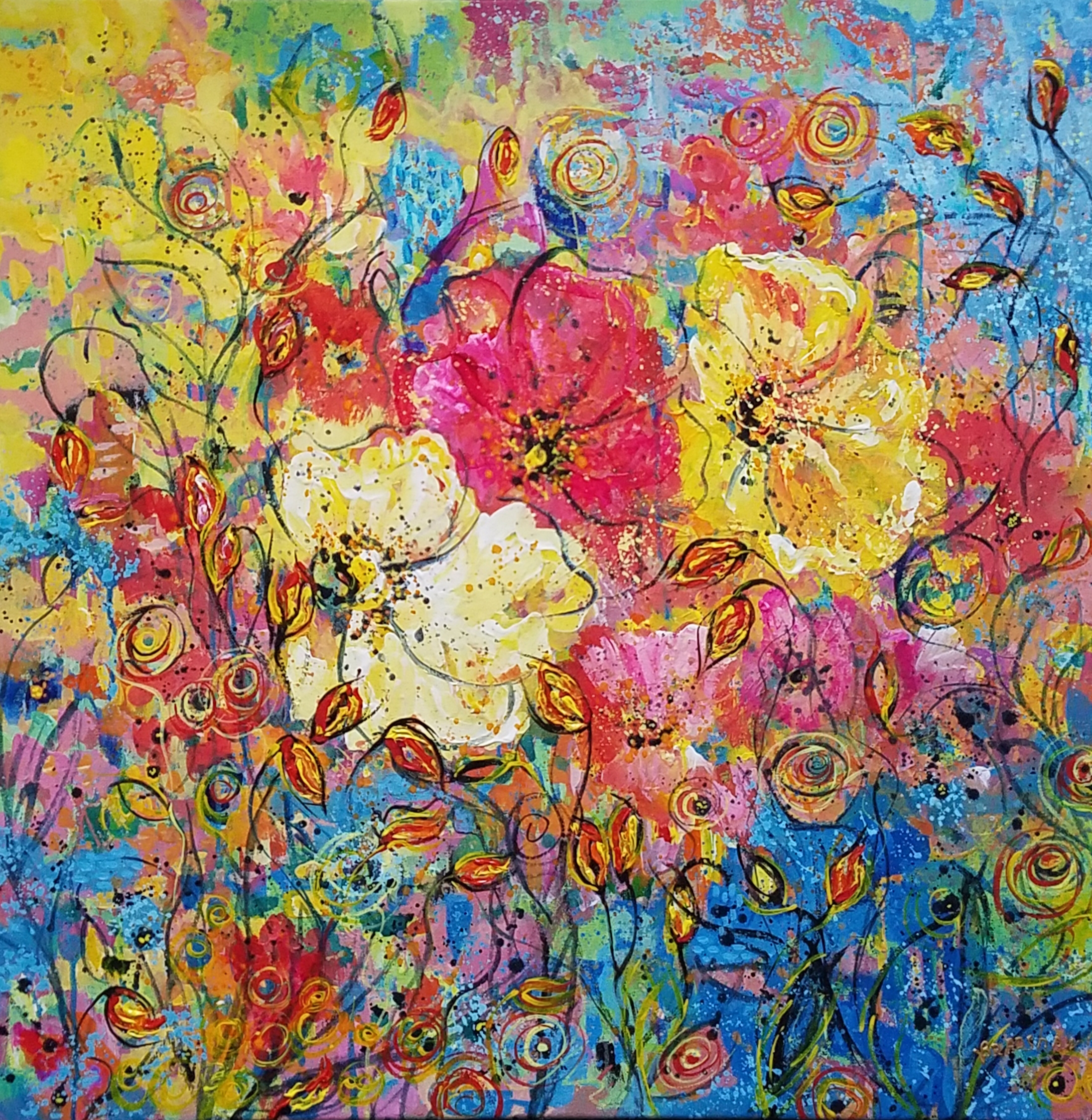 Garden In My Soul, acrylic on canvas - Valia Bradshaw