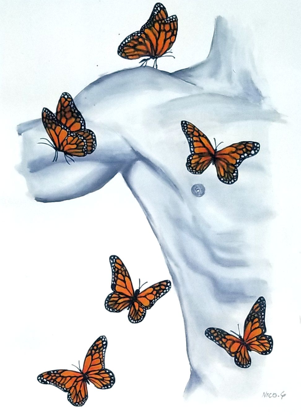Papillon_Painting on Silk - Nico G