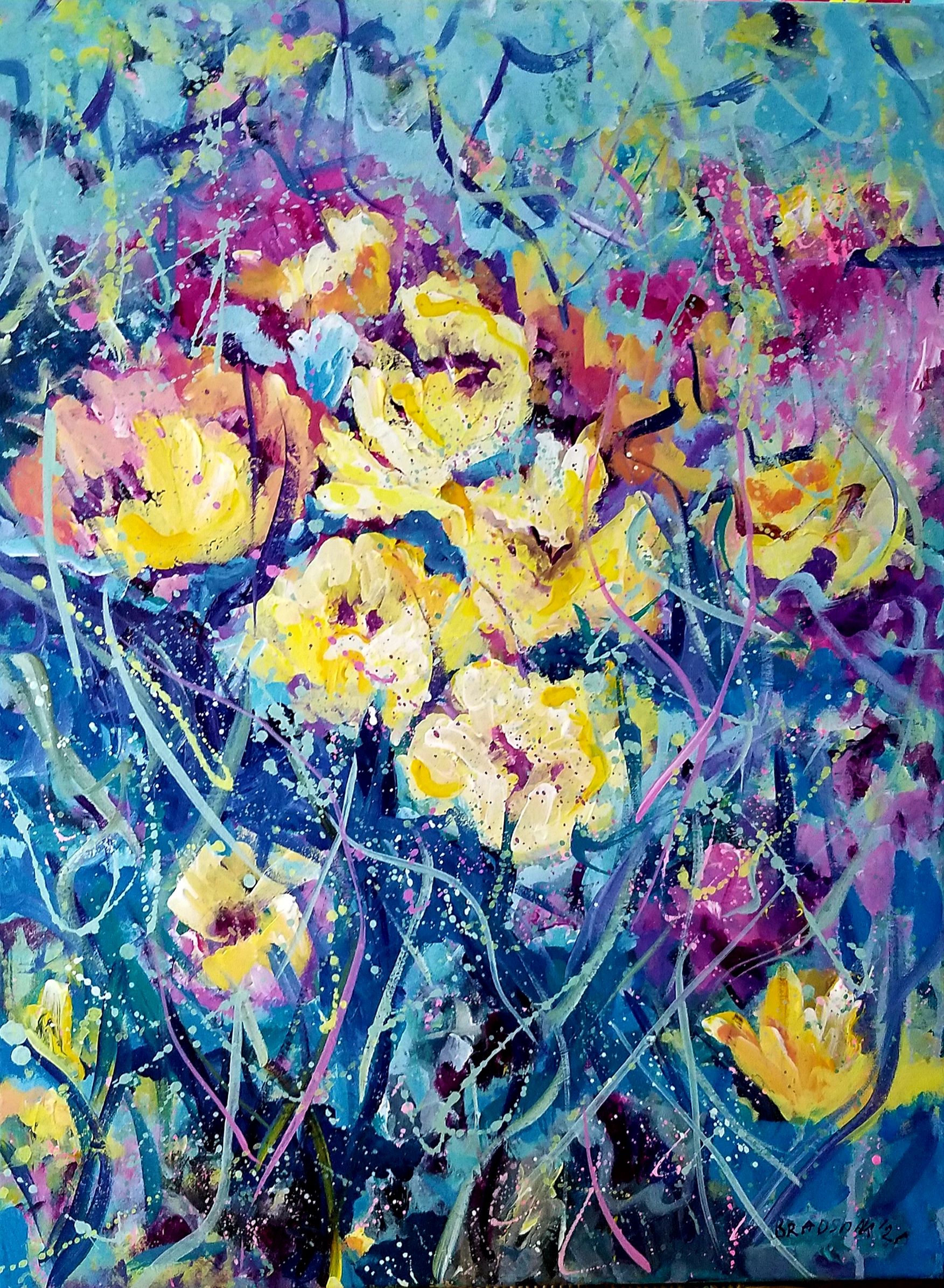 Sunny Turbulence, acrylic on canvas - Valia Bradshaw