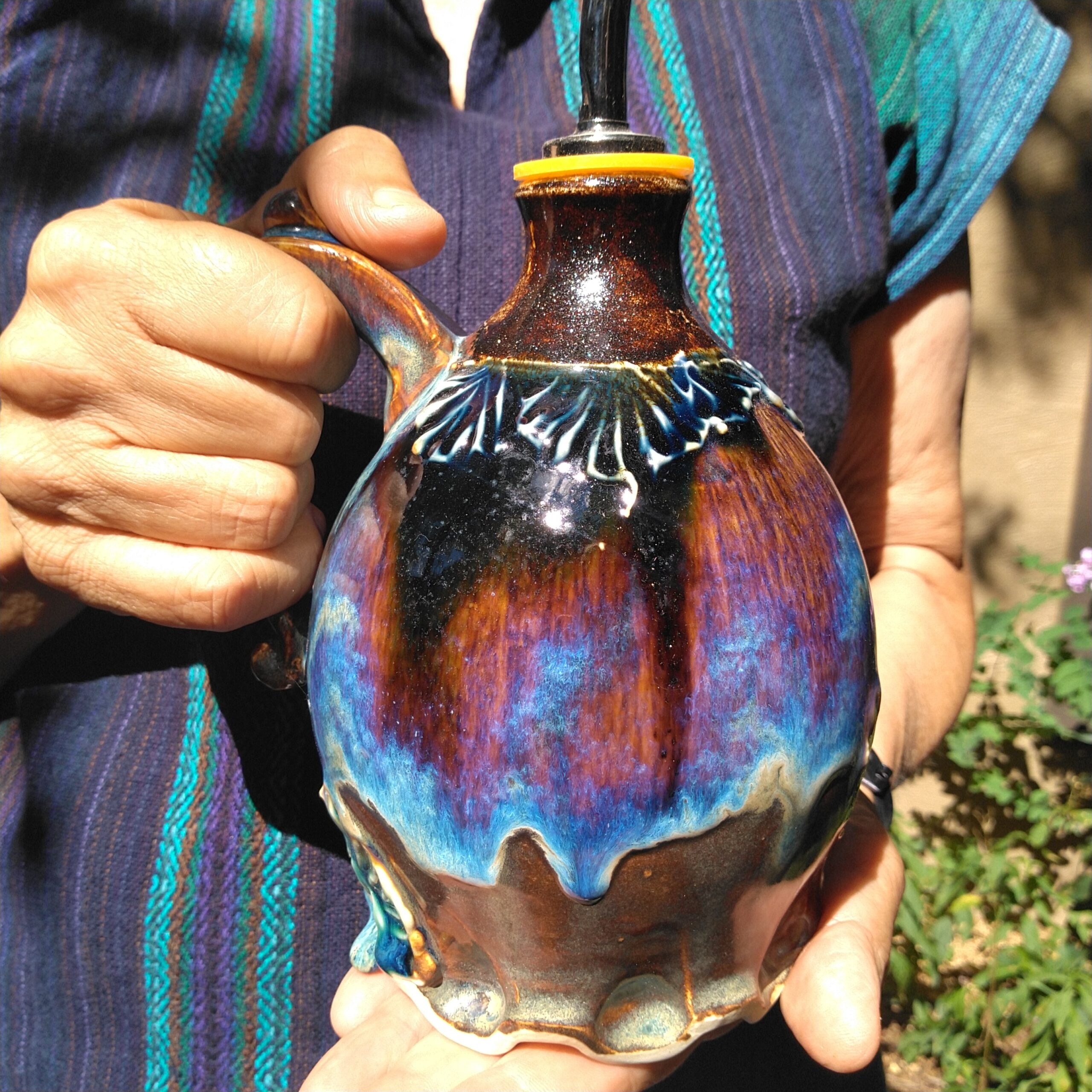 Large bottle with drippy glaze - morgan Angus