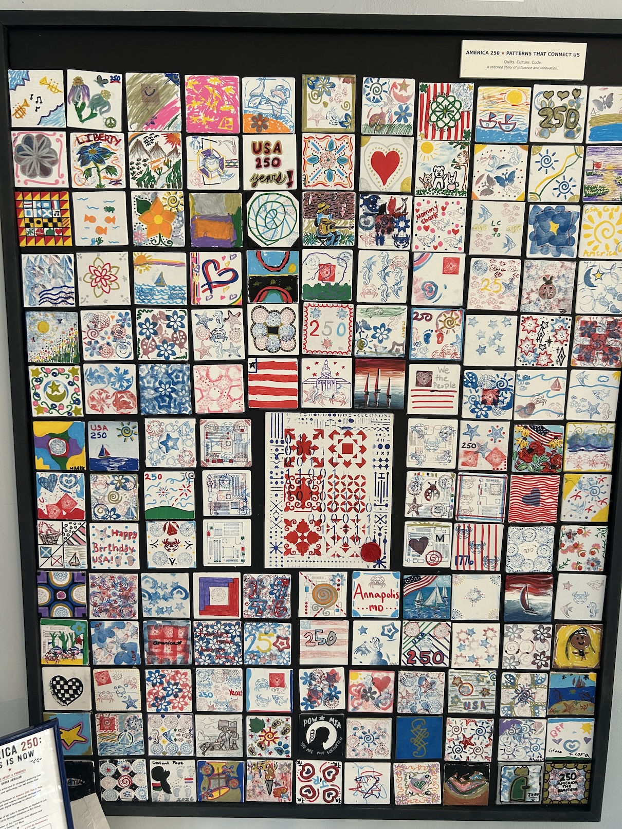 The America 250 community quilt wall